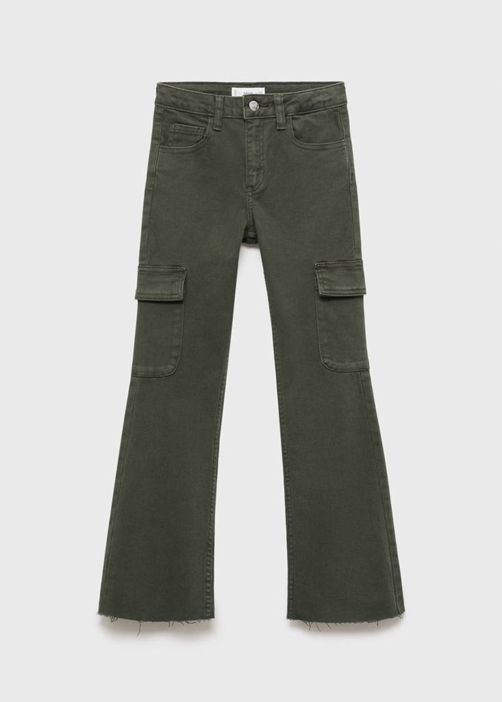 Flared cargo jeans — Forest Green