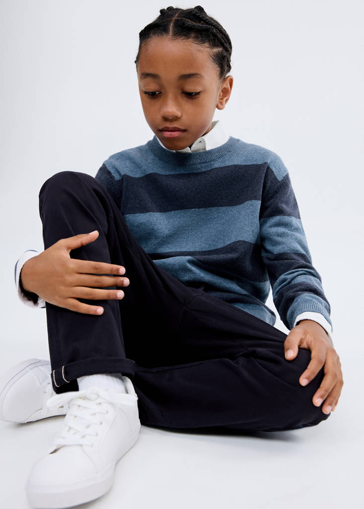 Knit striped sweater — Blue