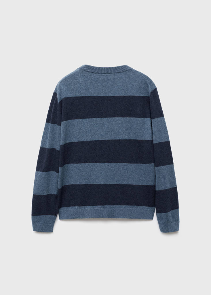 Knit striped sweater — Blue