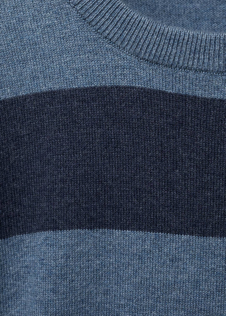 Knit striped sweater — Blue