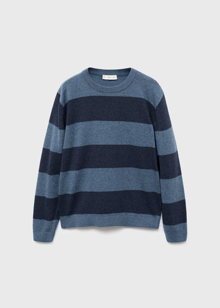 Knit striped sweater — Blue