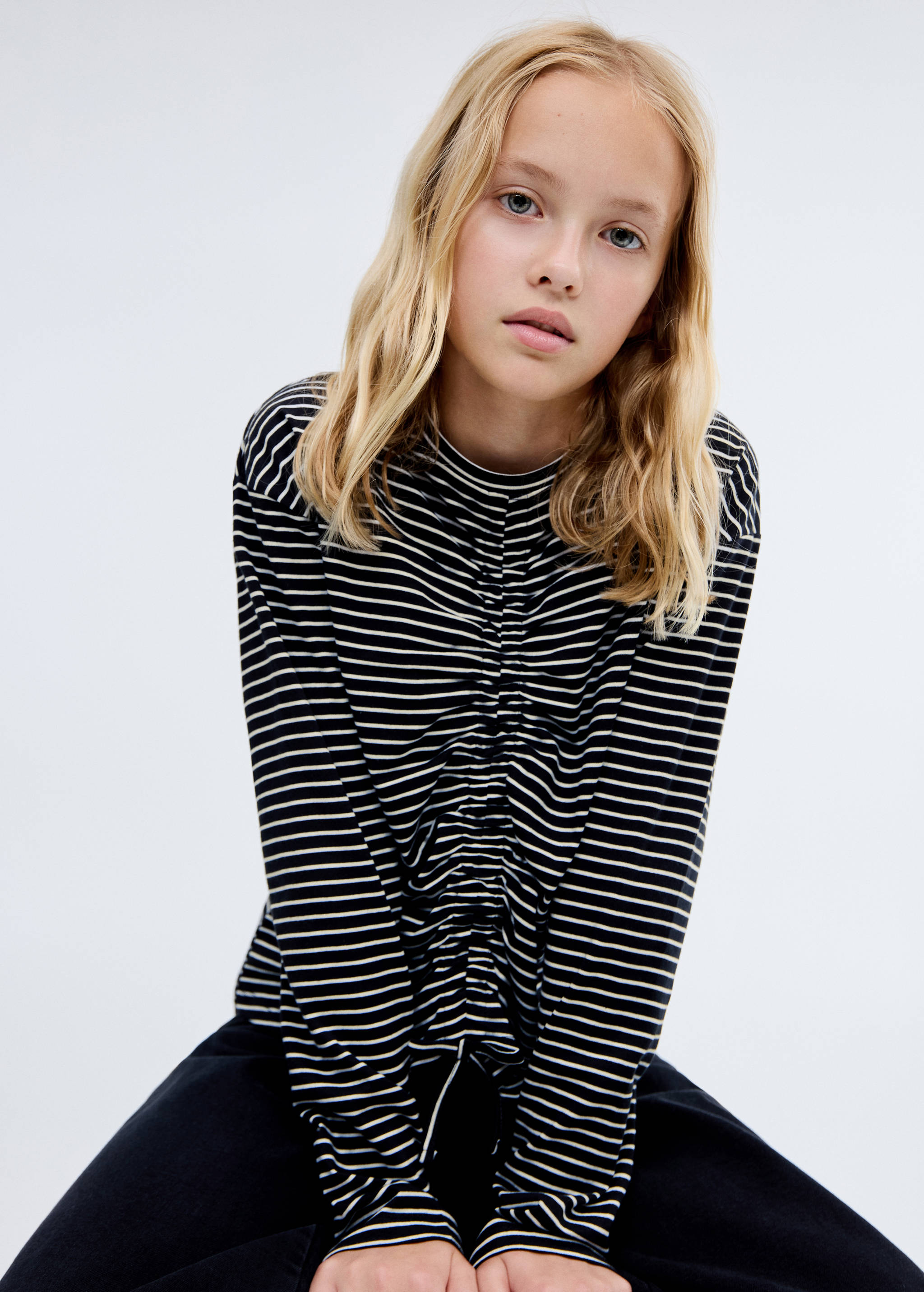 Ruched striped top - General plane