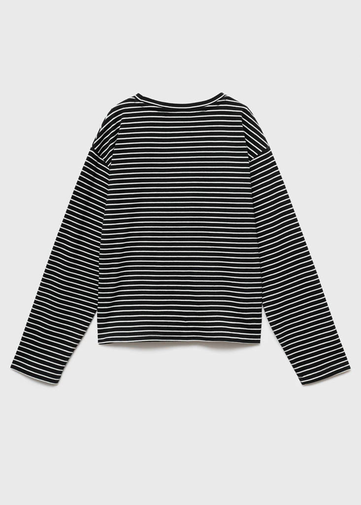 Gathered cotton t-shirt — Black