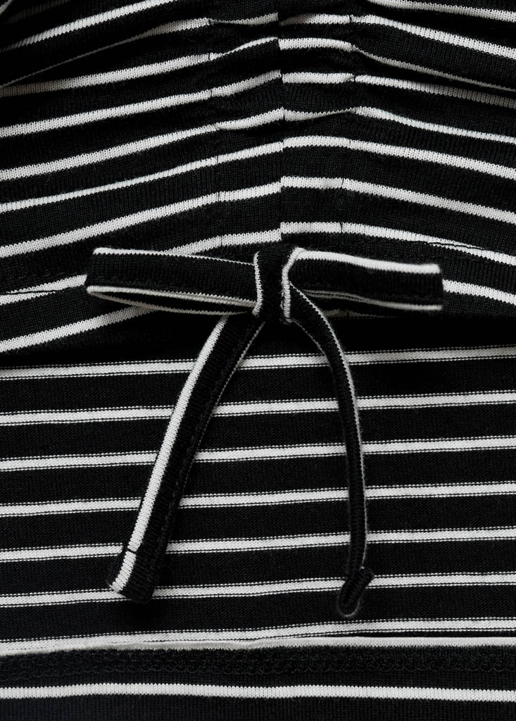 Gathered cotton t-shirt — Black