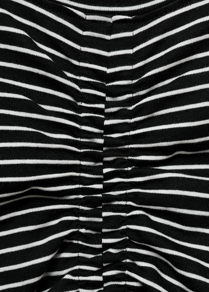 Gathered cotton t-shirt — Black