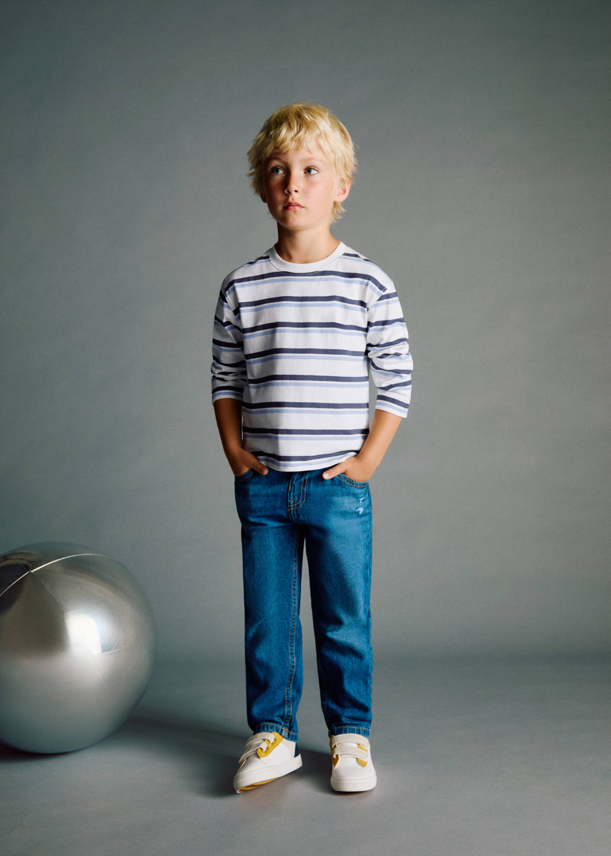 Striped cotton t-shirt - Medium plane