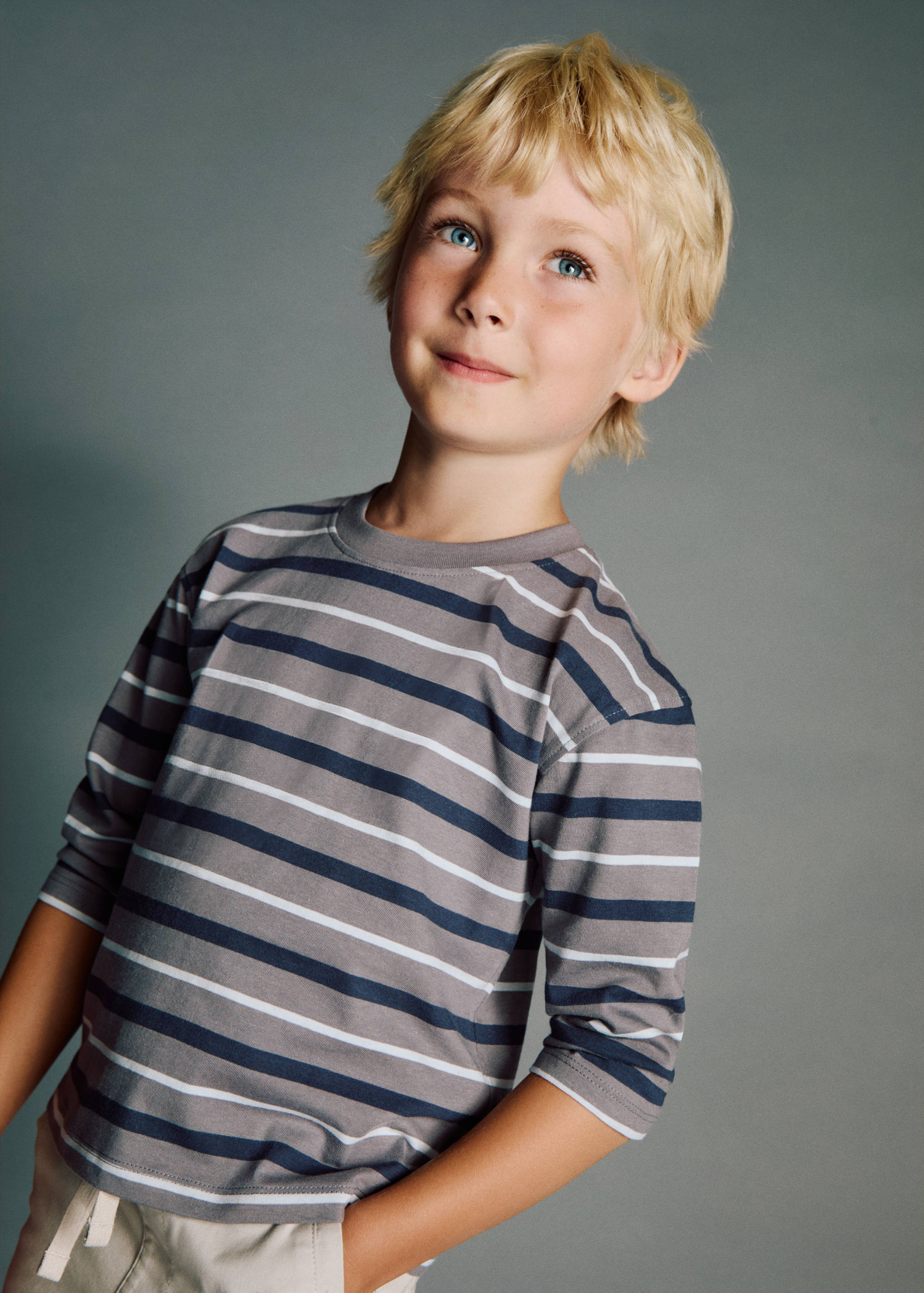 T-shirt à rayures en coton - Plan général