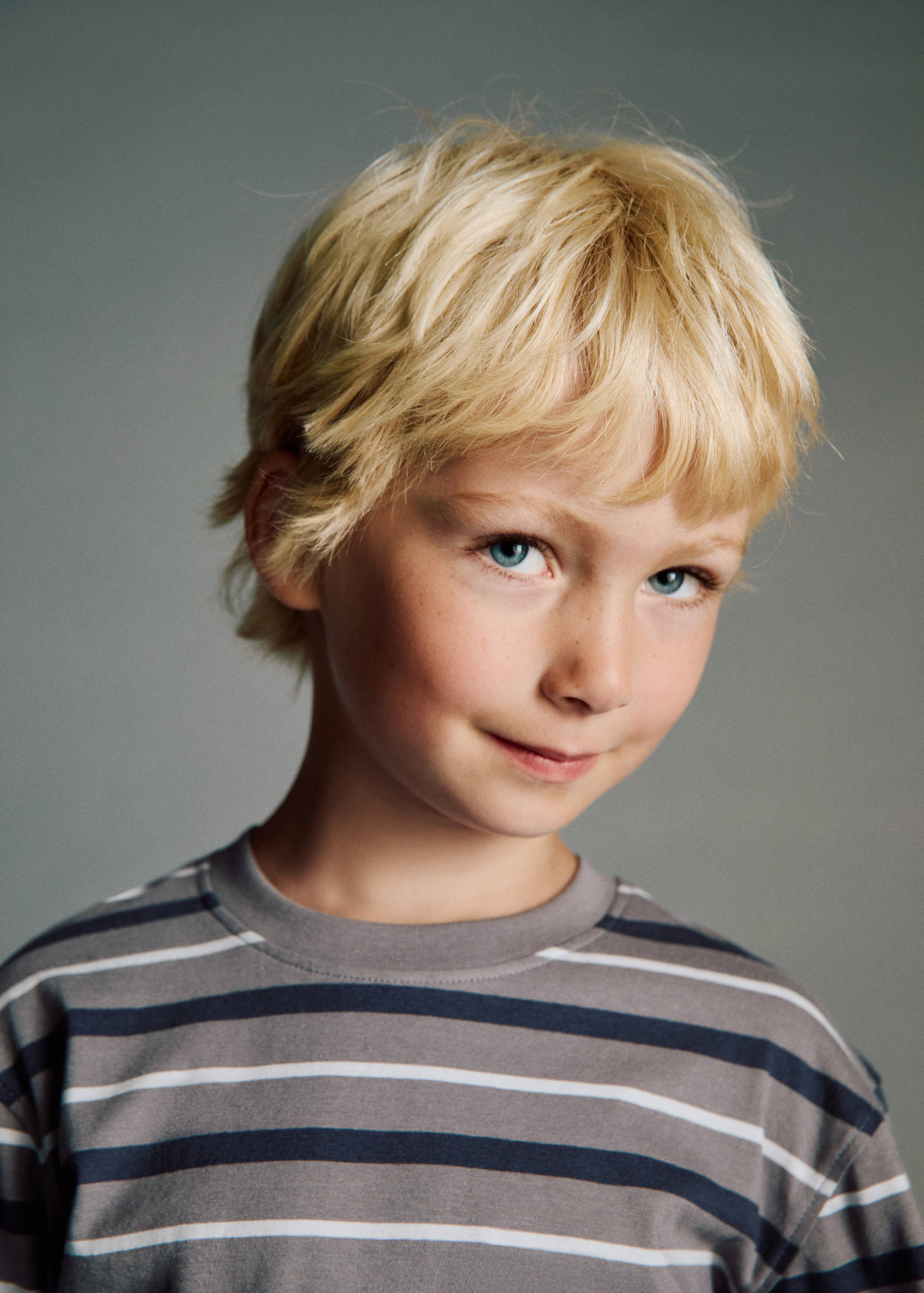 T-shirt à rayures en coton - Plan moyen