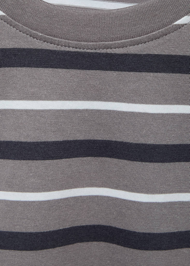 Striped cotton t-shirt — Grey