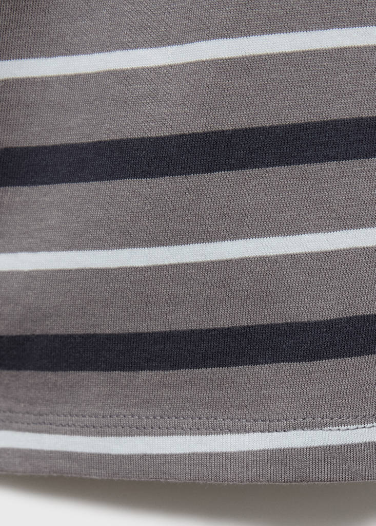 Striped cotton t-shirt — Grey