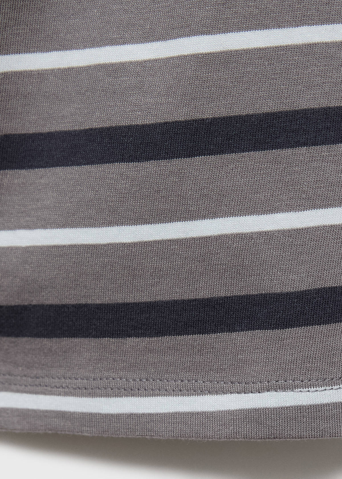 Striped cotton t-shirt — Grey
