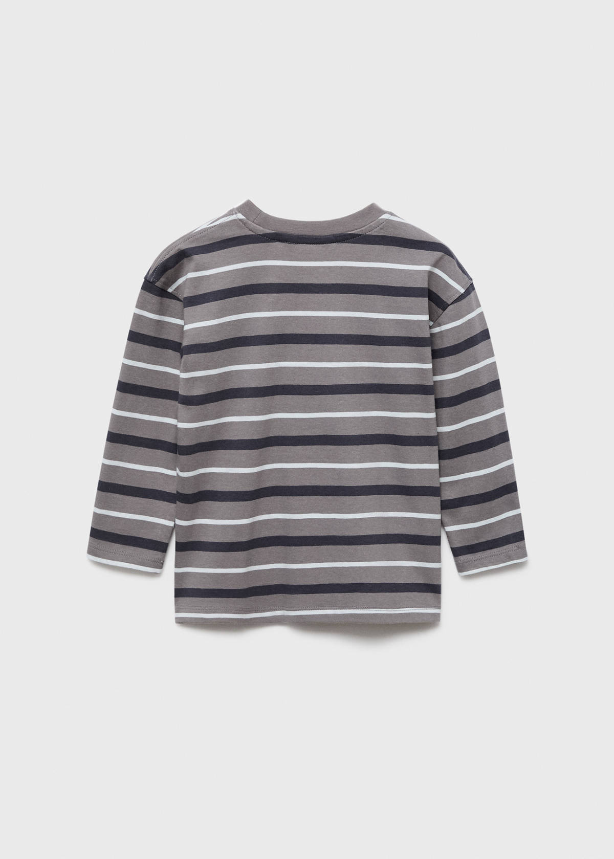 Striped cotton t-shirt — Grey