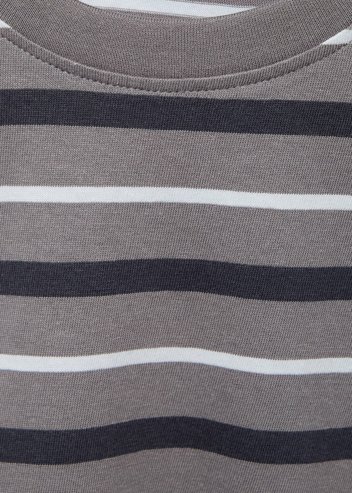 Striped cotton t-shirt — Grey