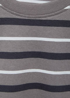 Striped cotton t-shirt — Grey 9