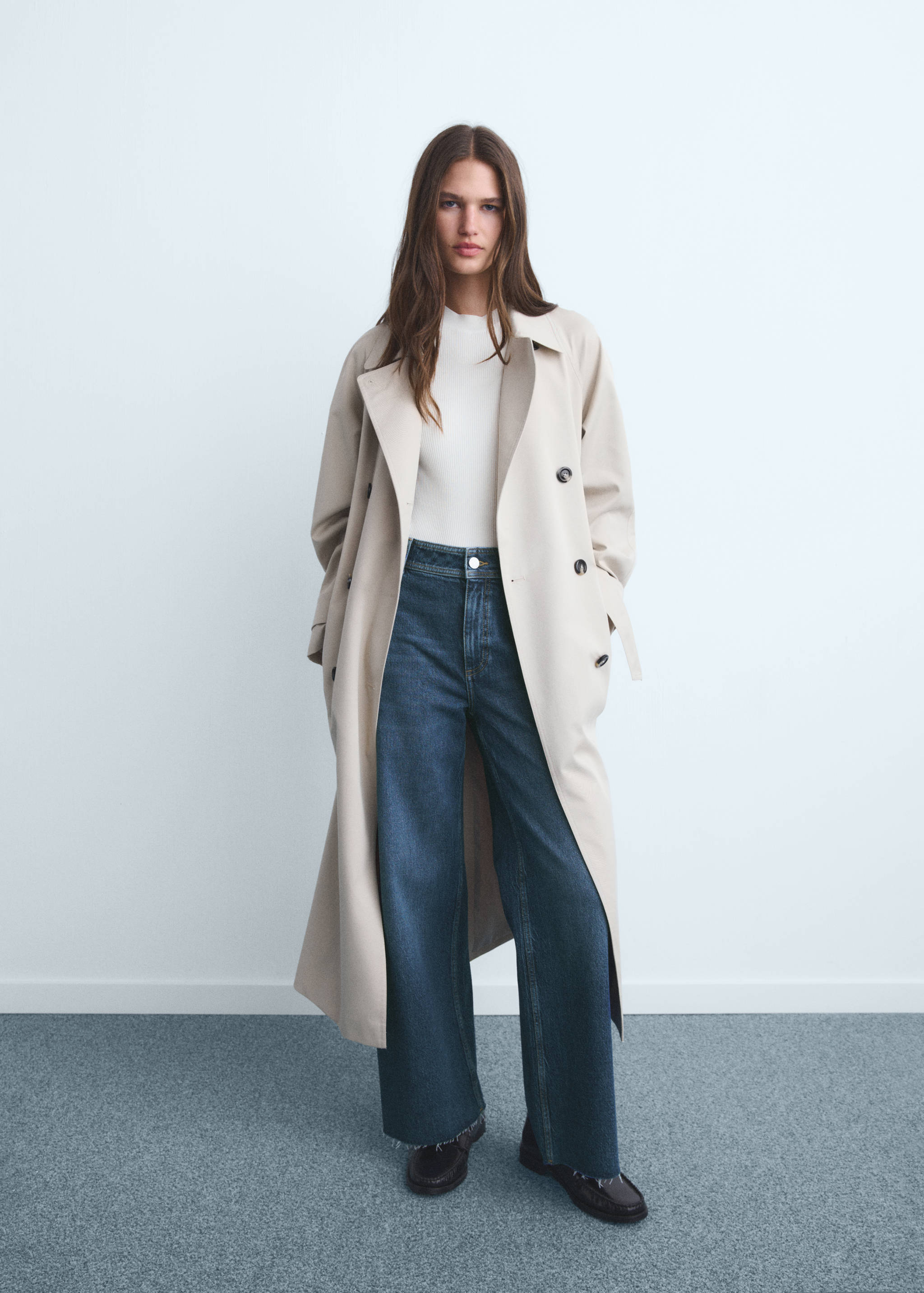 Catherin culotte fazonú, magas derekú farmernadrág - Általános sík