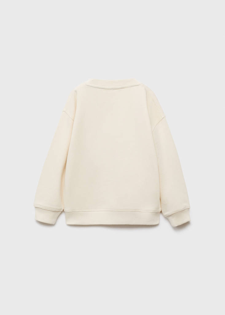 Sweatshirt with embroidered animals — Ecru