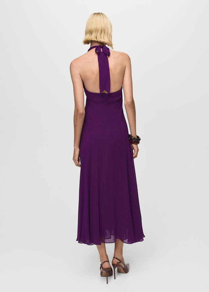 Halter-neck pleated dress - Women | MANGO Montenegro