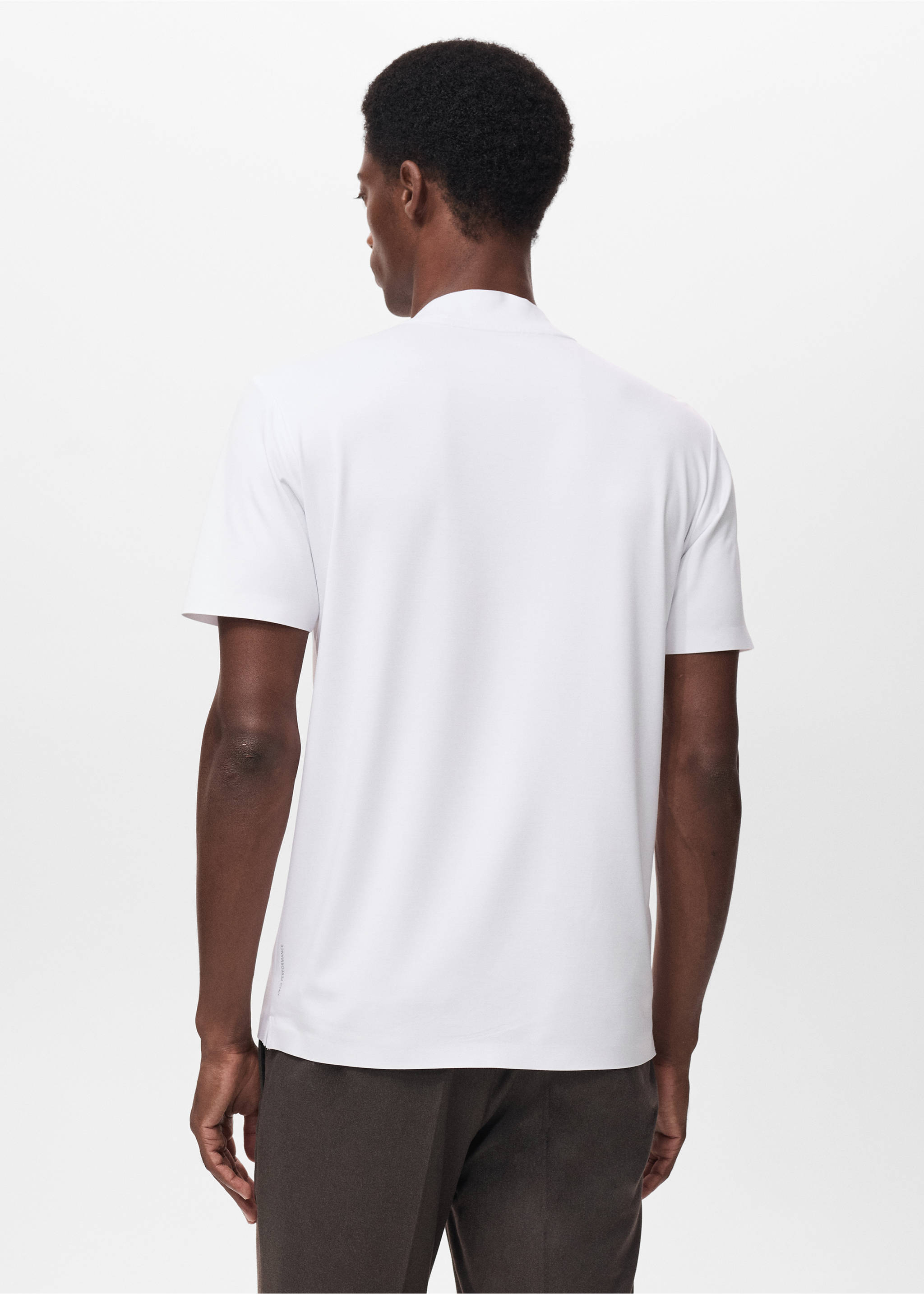 COOLMAX® slim fit T-shirt - Reverse of the article, White. Ref: 17034449-00.