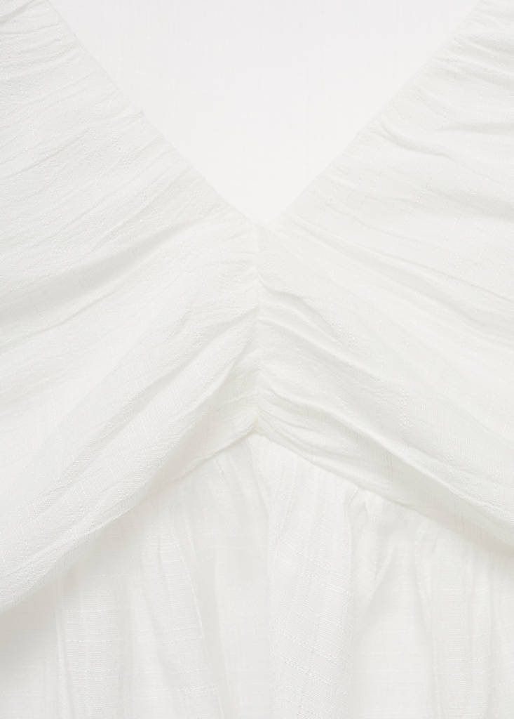 Ruffled shirred blouse — Off White