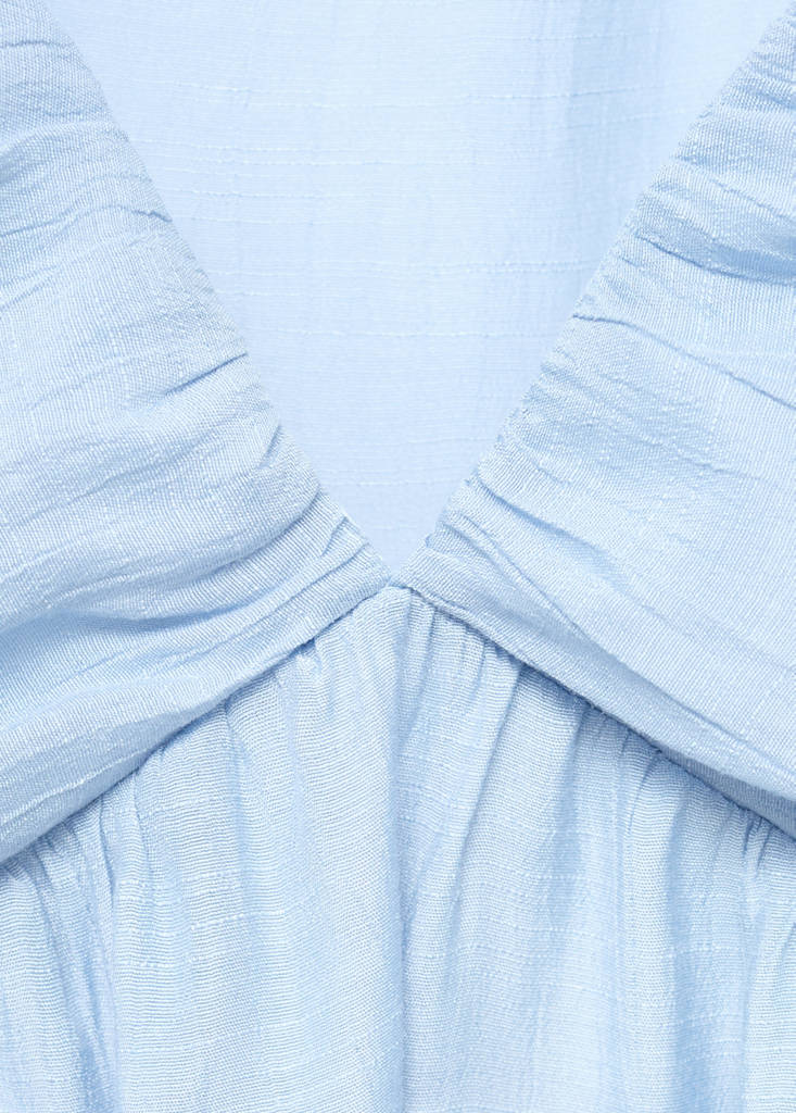 Ruffled shirred blouse — Sky Blue