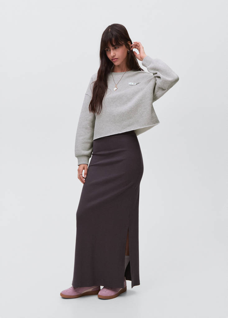 Printed cotton sweatshirt — Light Heather Grey
