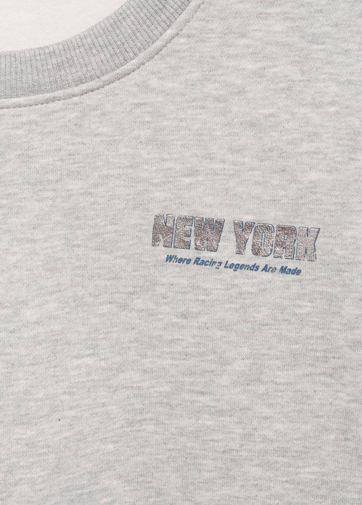 Printed cotton sweatshirt — Light Heather Grey