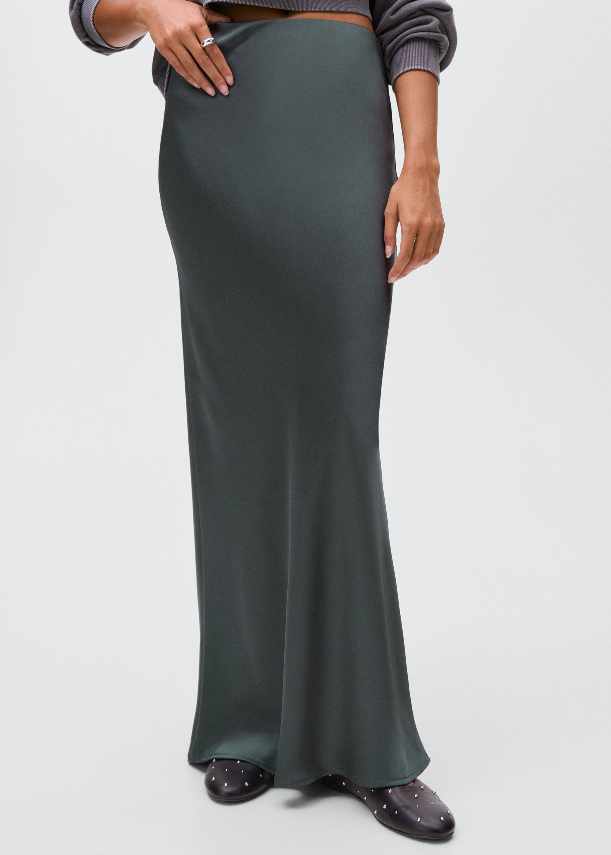 Satin long skirt - Medium plane