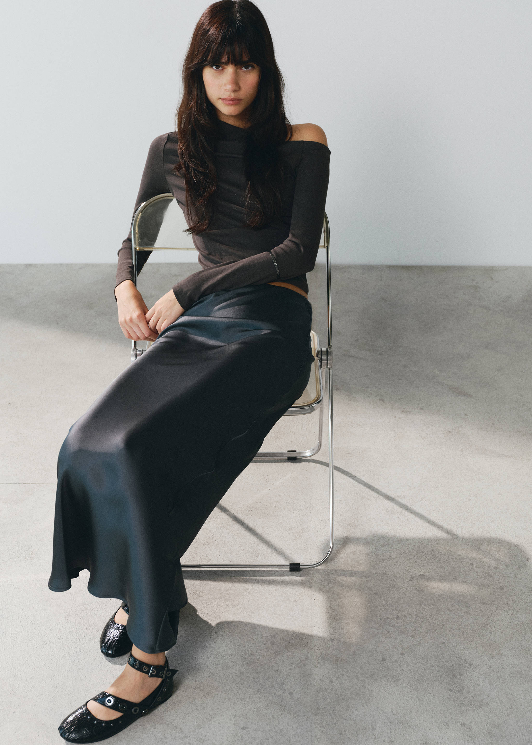 Satin long skirt - Details of the article 5