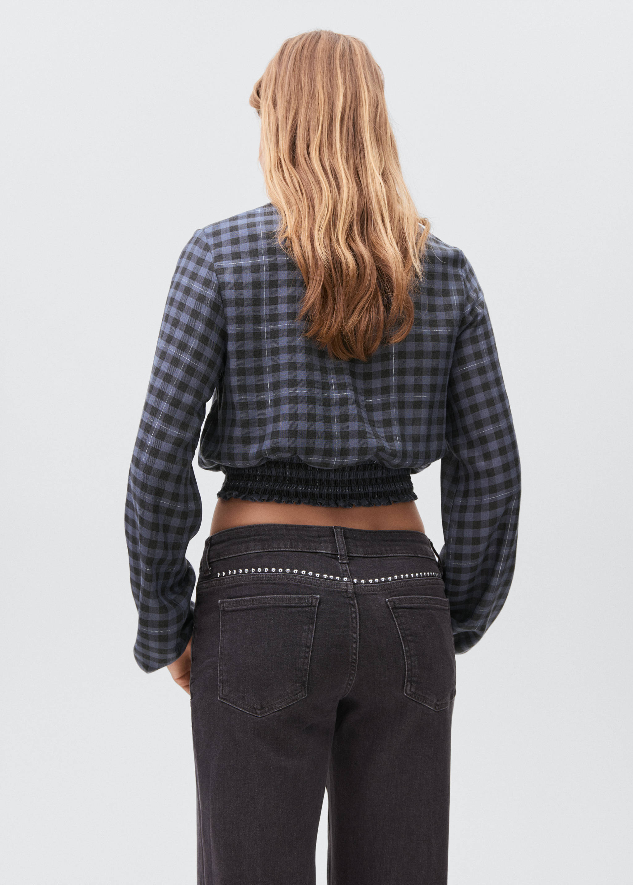 Check blouse with lurex detail - Reverse of the article