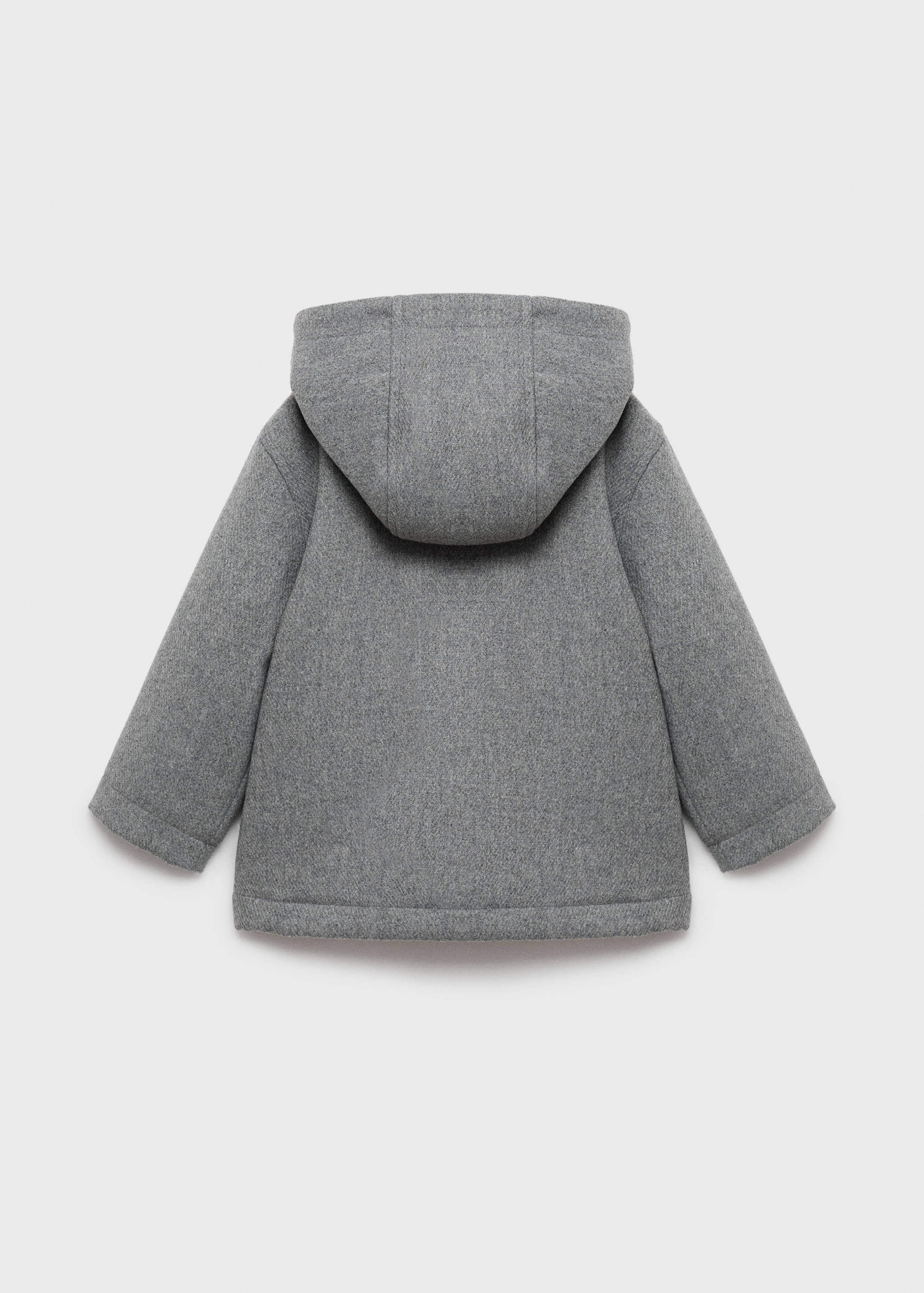 Hooded coat with shearling-effect lining - Reverse of the article