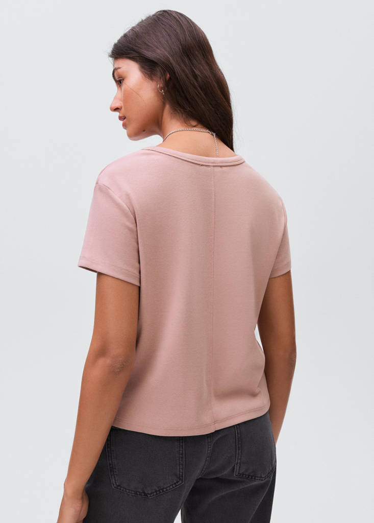 Fitted cotton t-shirt — Pink