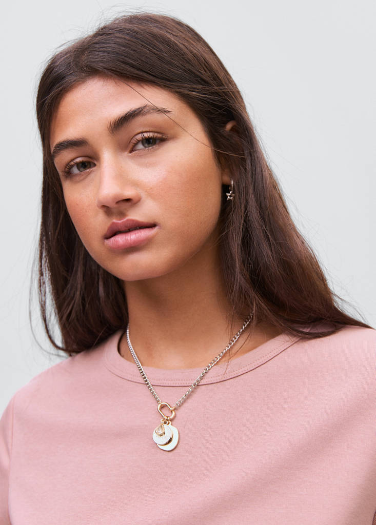 Fitted cotton t-shirt — Pink