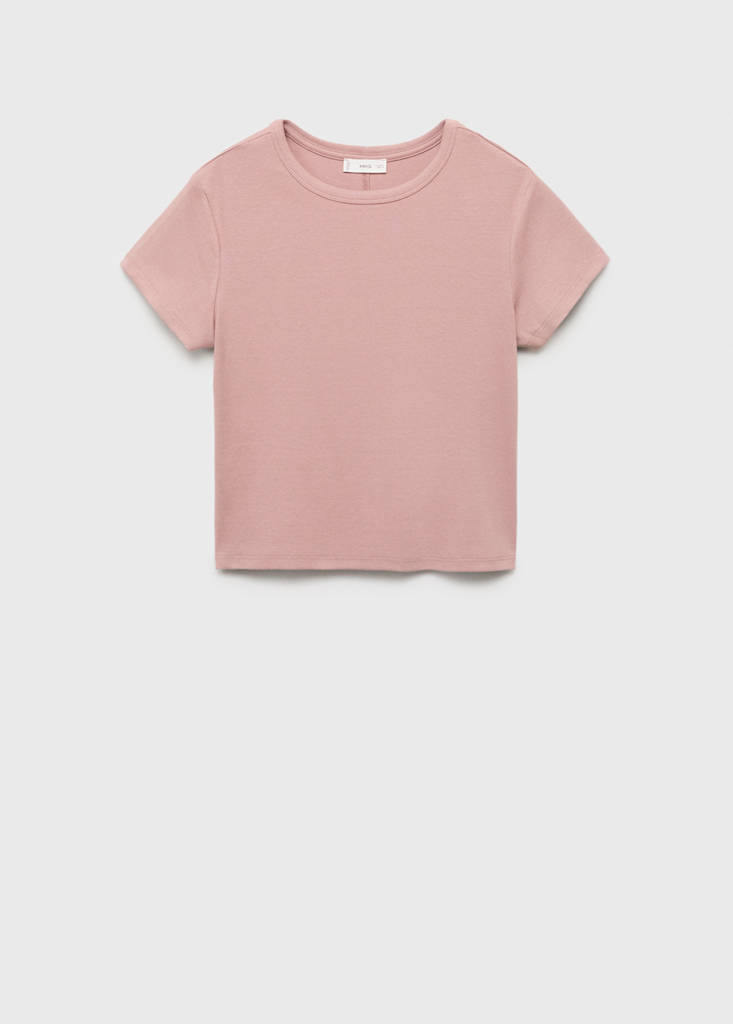 Fitted cotton t-shirt — Pink