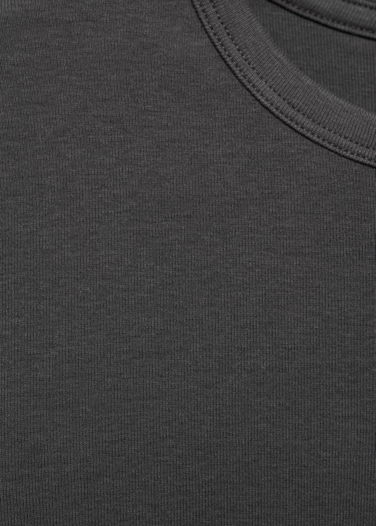 Fitted cotton t-shirt — Charcoal