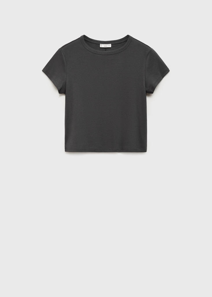 Fitted cotton t-shirt — Charcoal