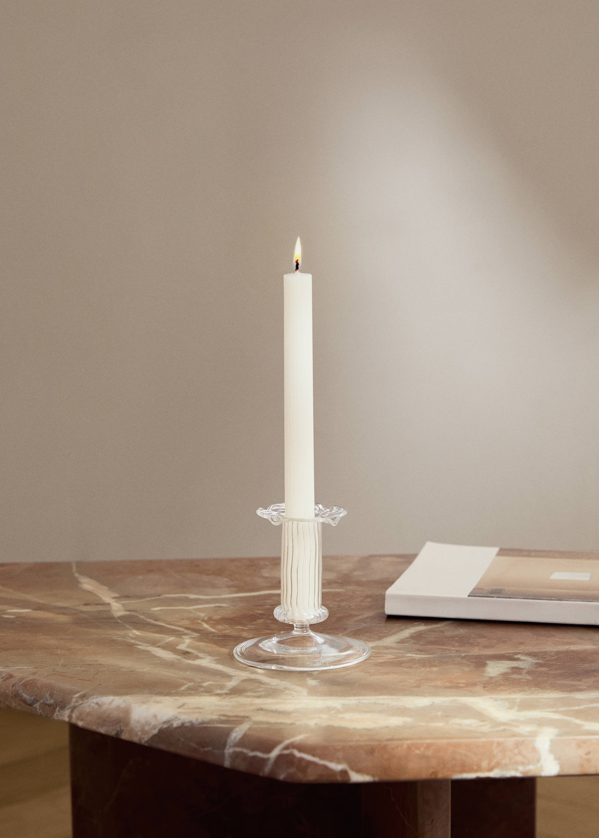 Borosilicate glass candelabra with stem detail - General plane