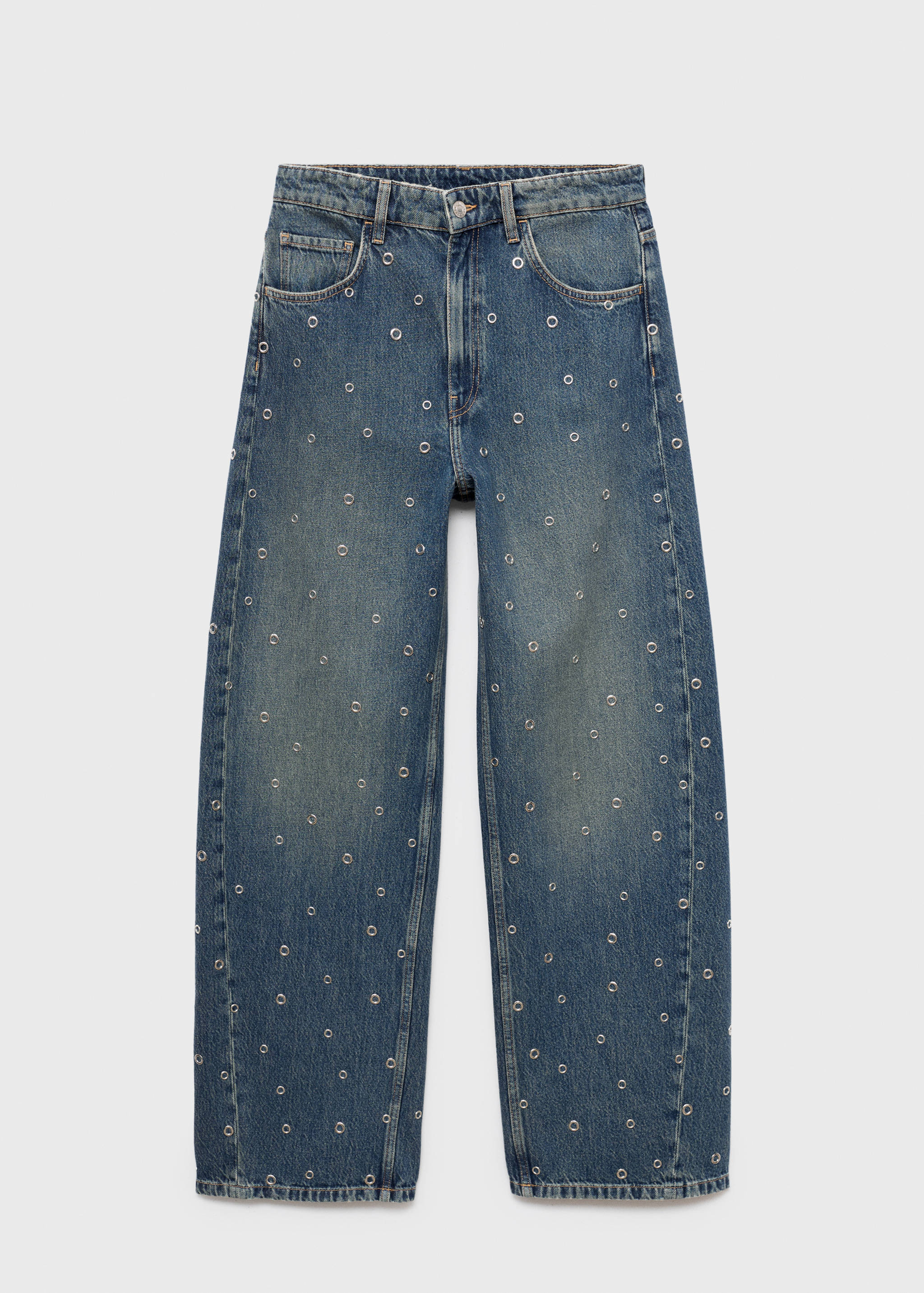 Barrel jeans met eyelets - Artikel zonder model