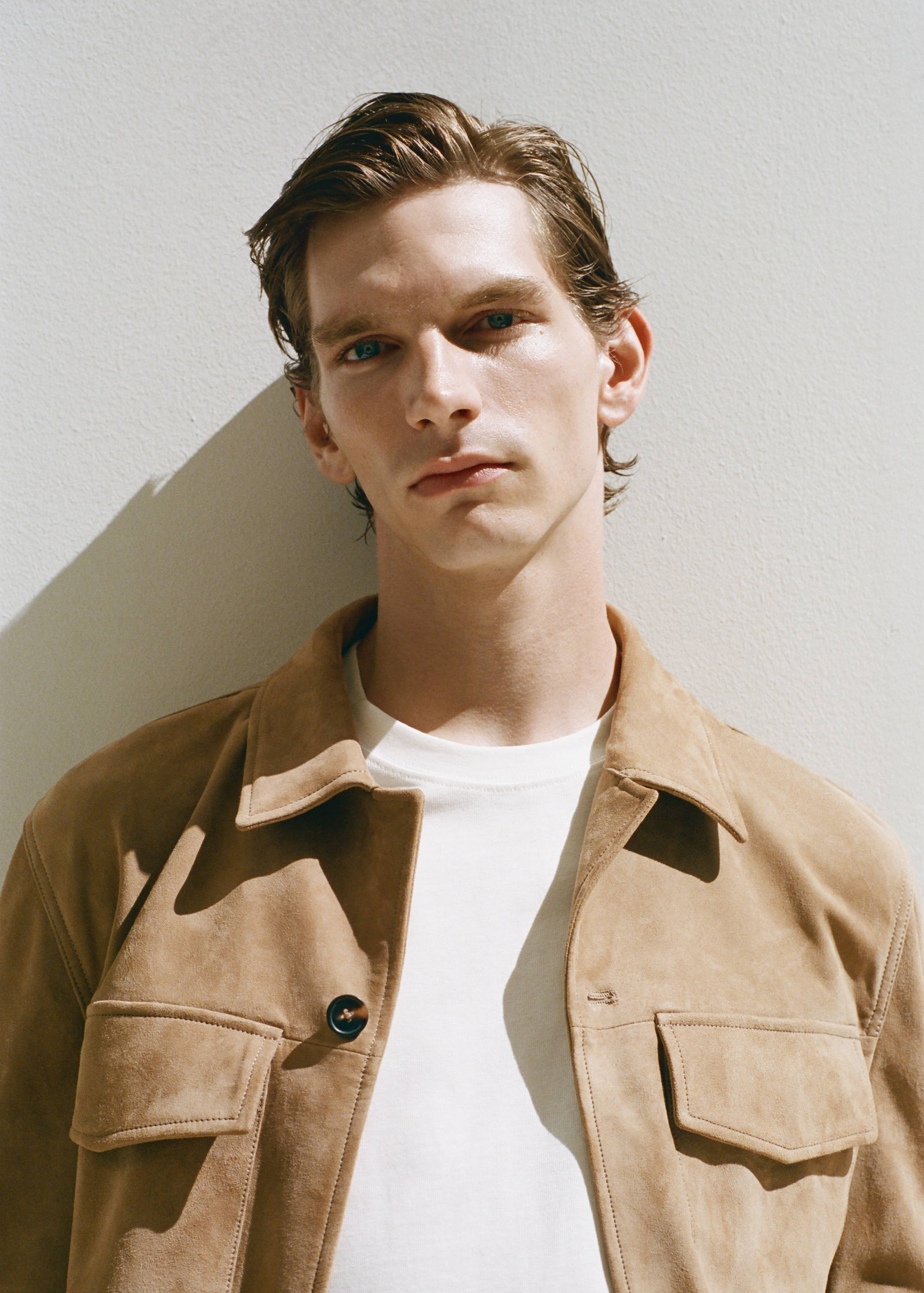 Blouson 100 % cuir daim poches - Détail de l'article 5, Marron moyen. Ref: 17035140-00.