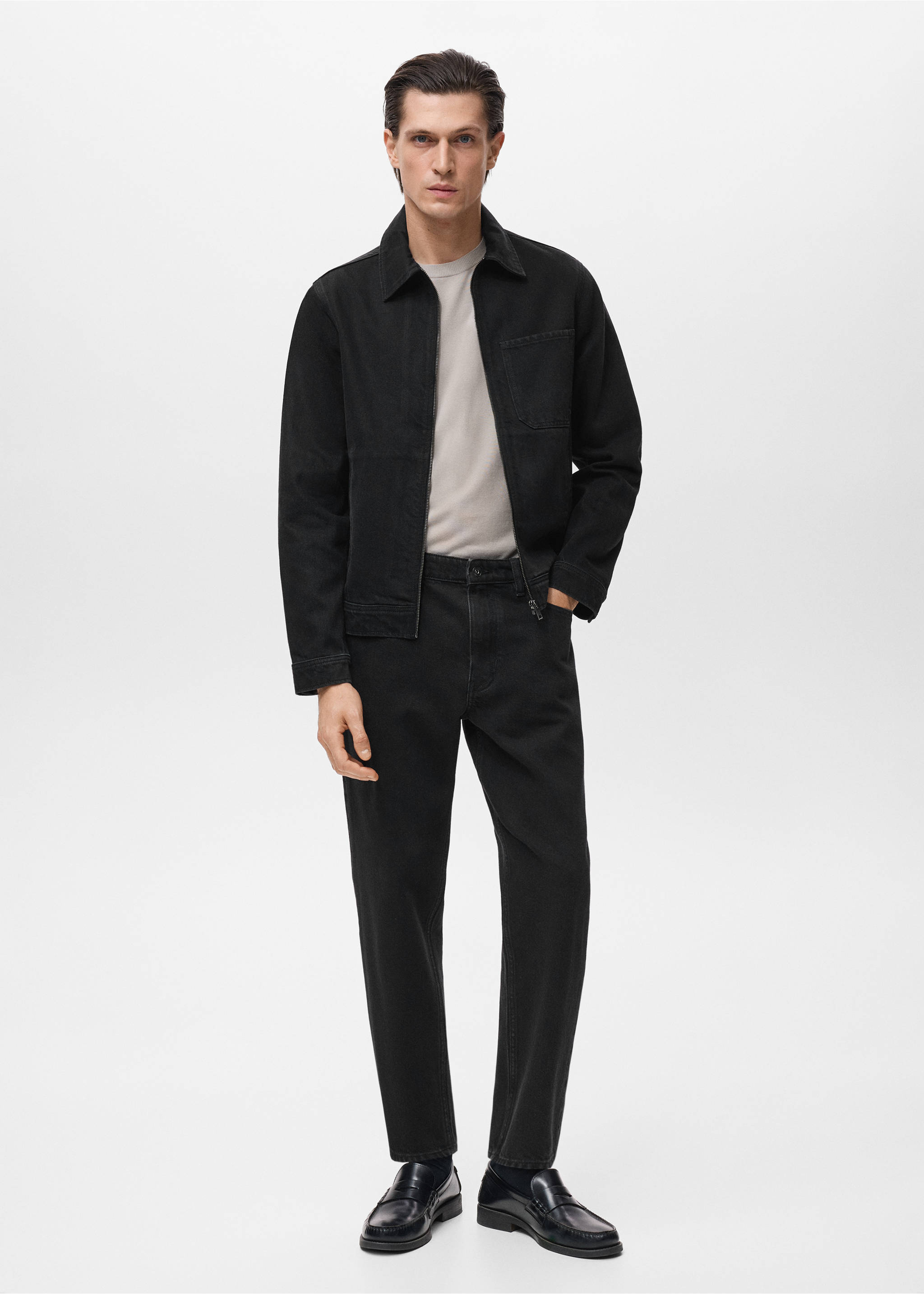 Blouson en jean poche - Plan général, Black denim. Ref: 17035143-00.