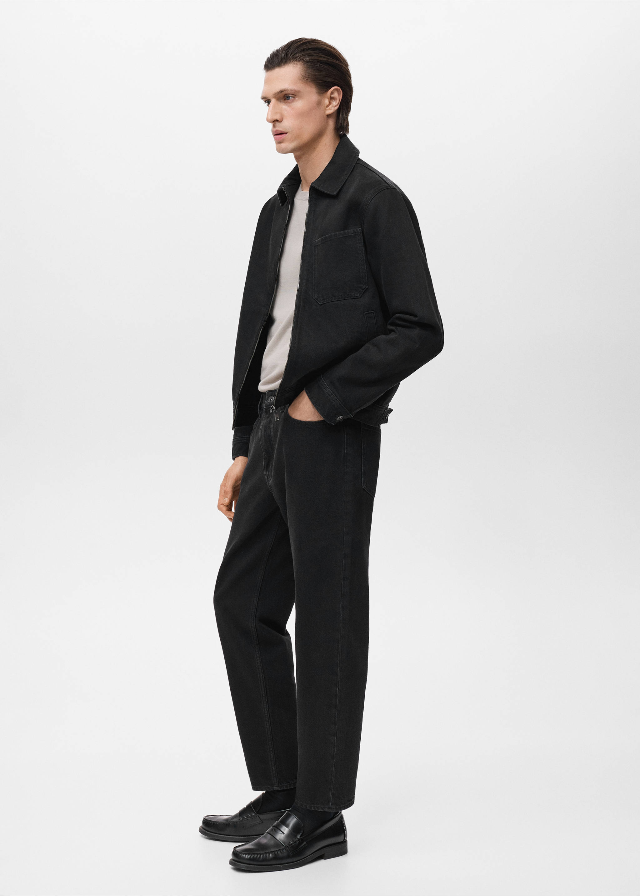 Blouson en jean poche - Détail de l'article 2, Black denim. Ref: 17035143-00.