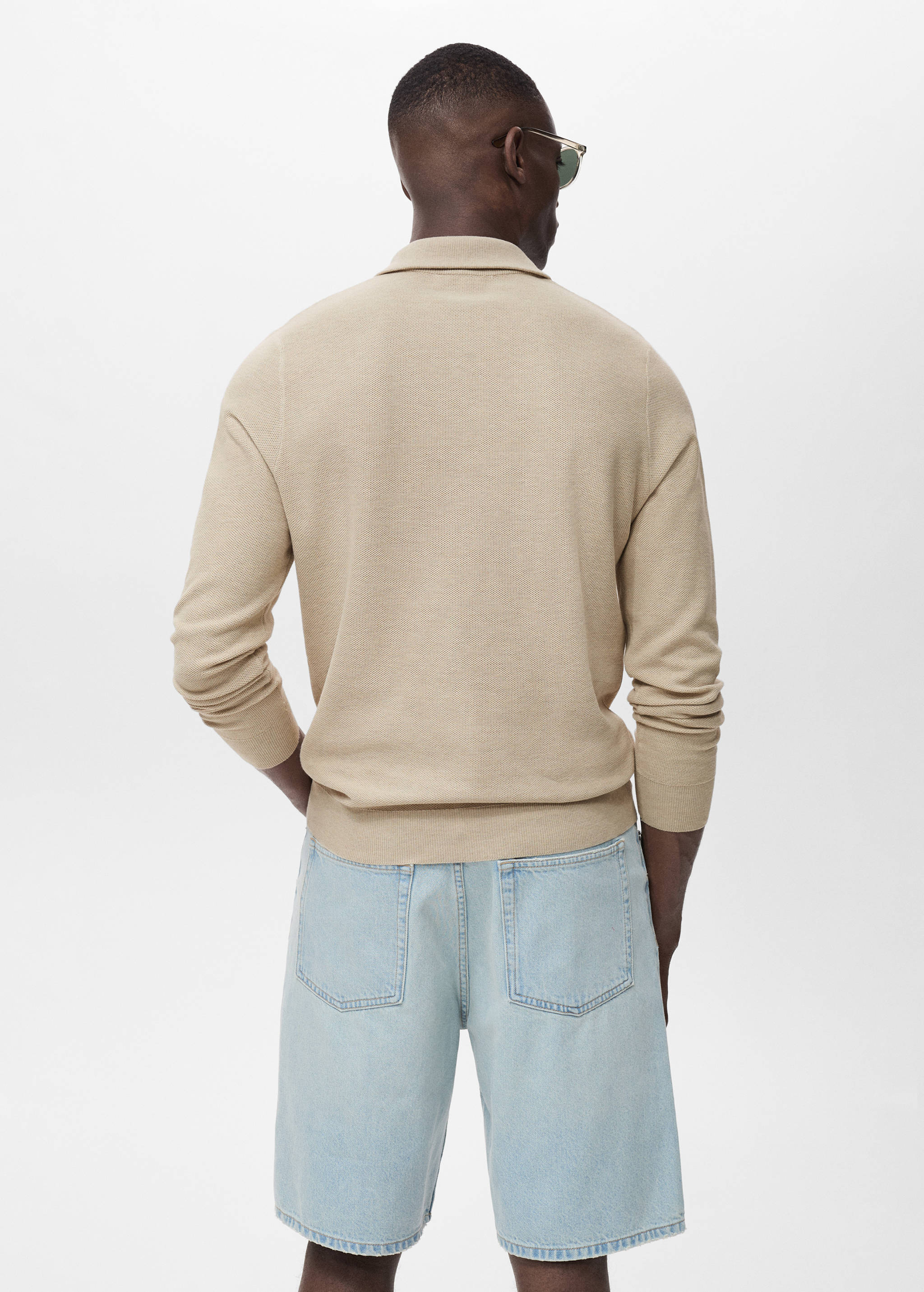 Pull-over microstructure col zippé - Verso de l’article