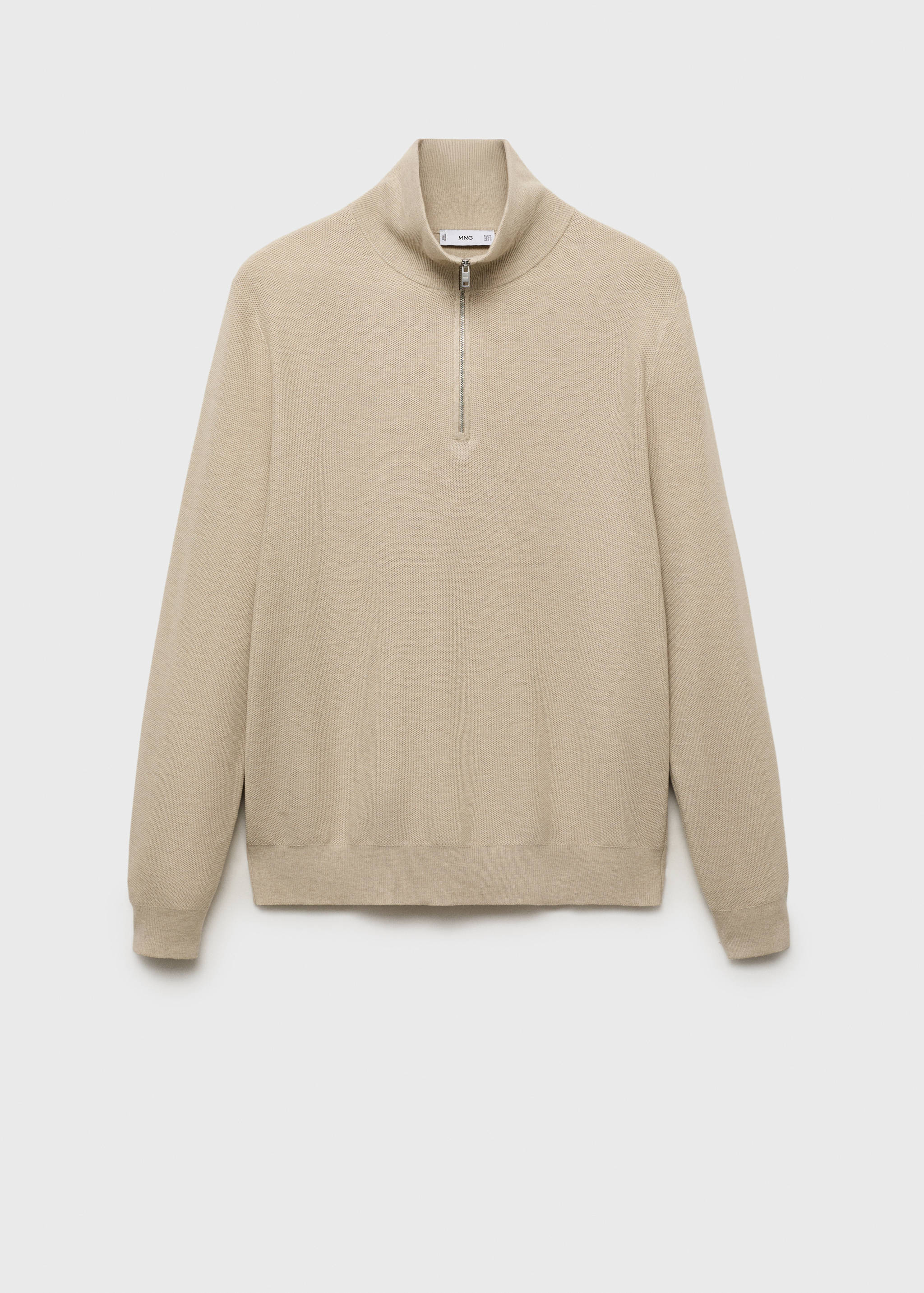 Pull-over microstructure col zippé - Article sans modèle