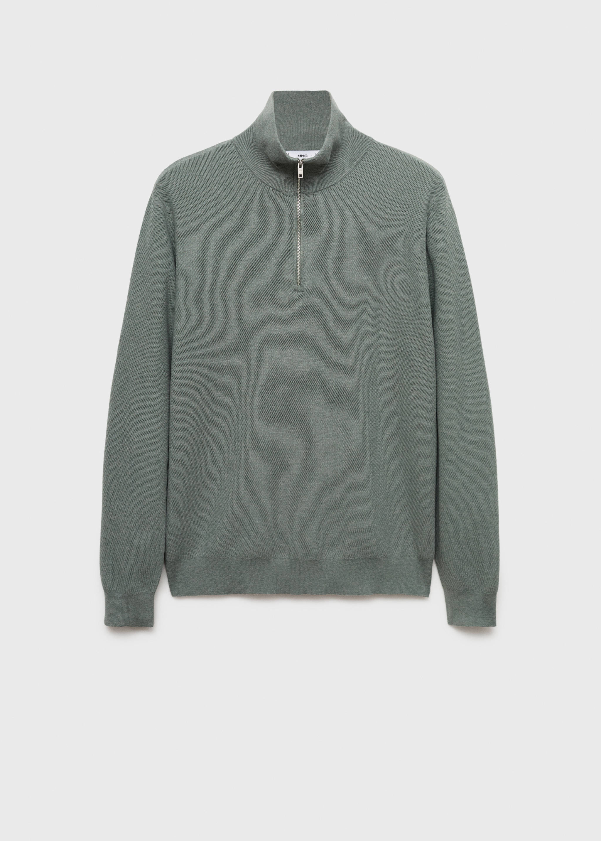 Pull-over microstructure col zippé - Article sans modèle