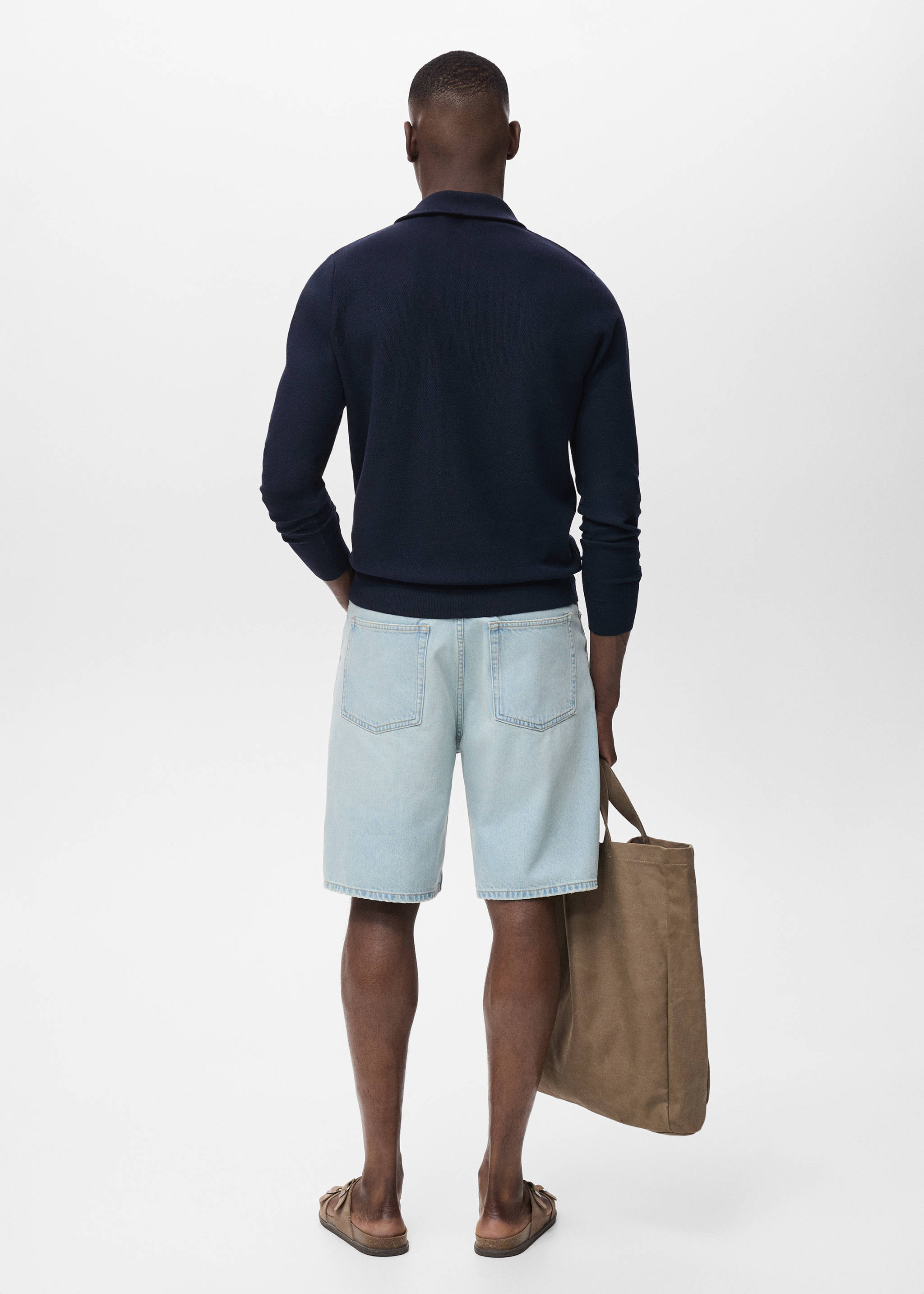 Pull-over microstructure col zippé - Verso de l’article