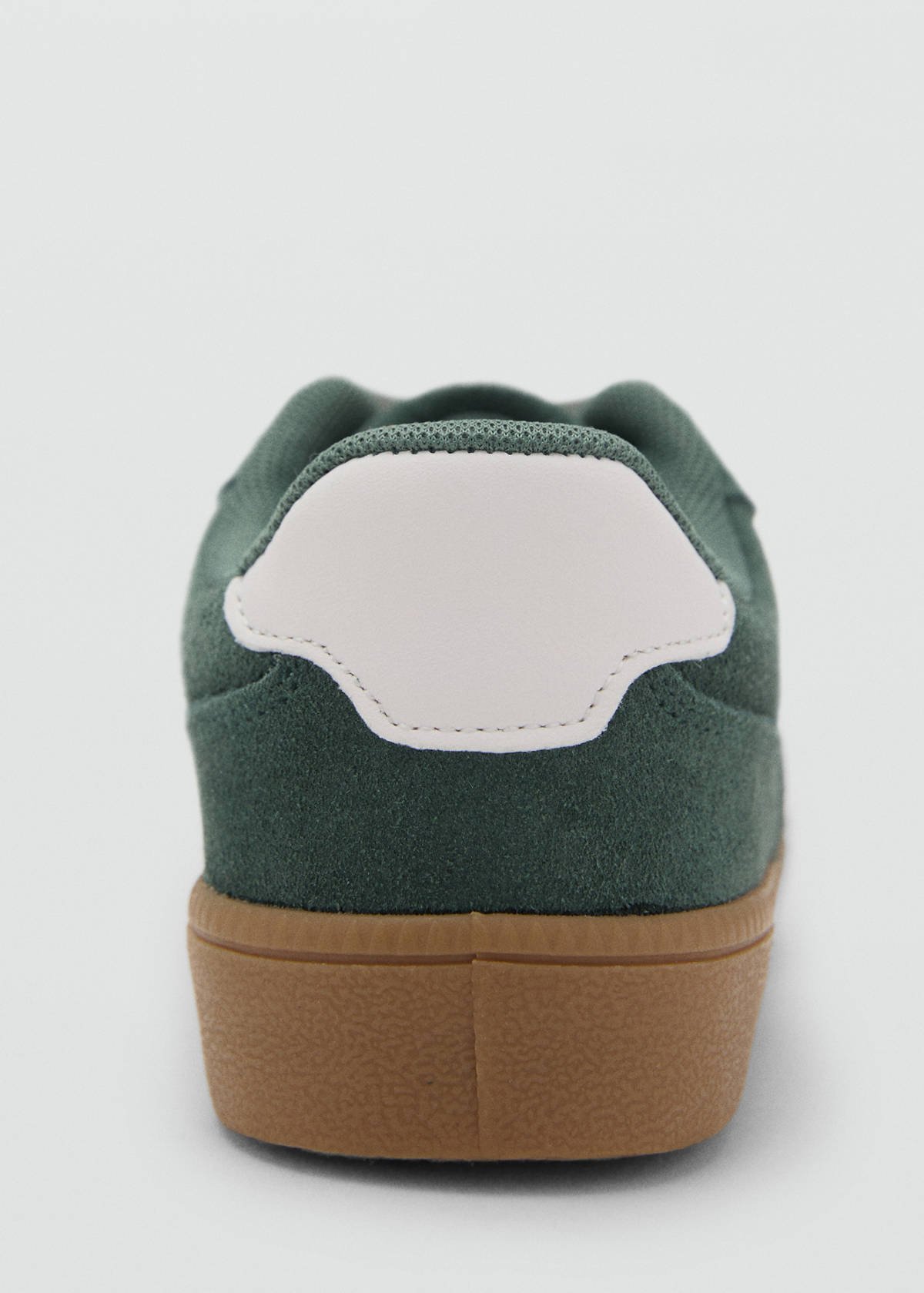 Combined leather trainers — Dark Green