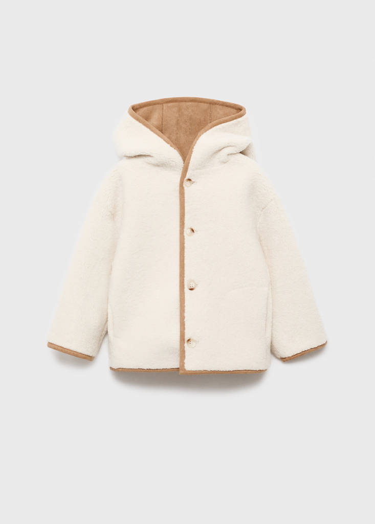 Reversible double-faced teddy coat — Medium Brown