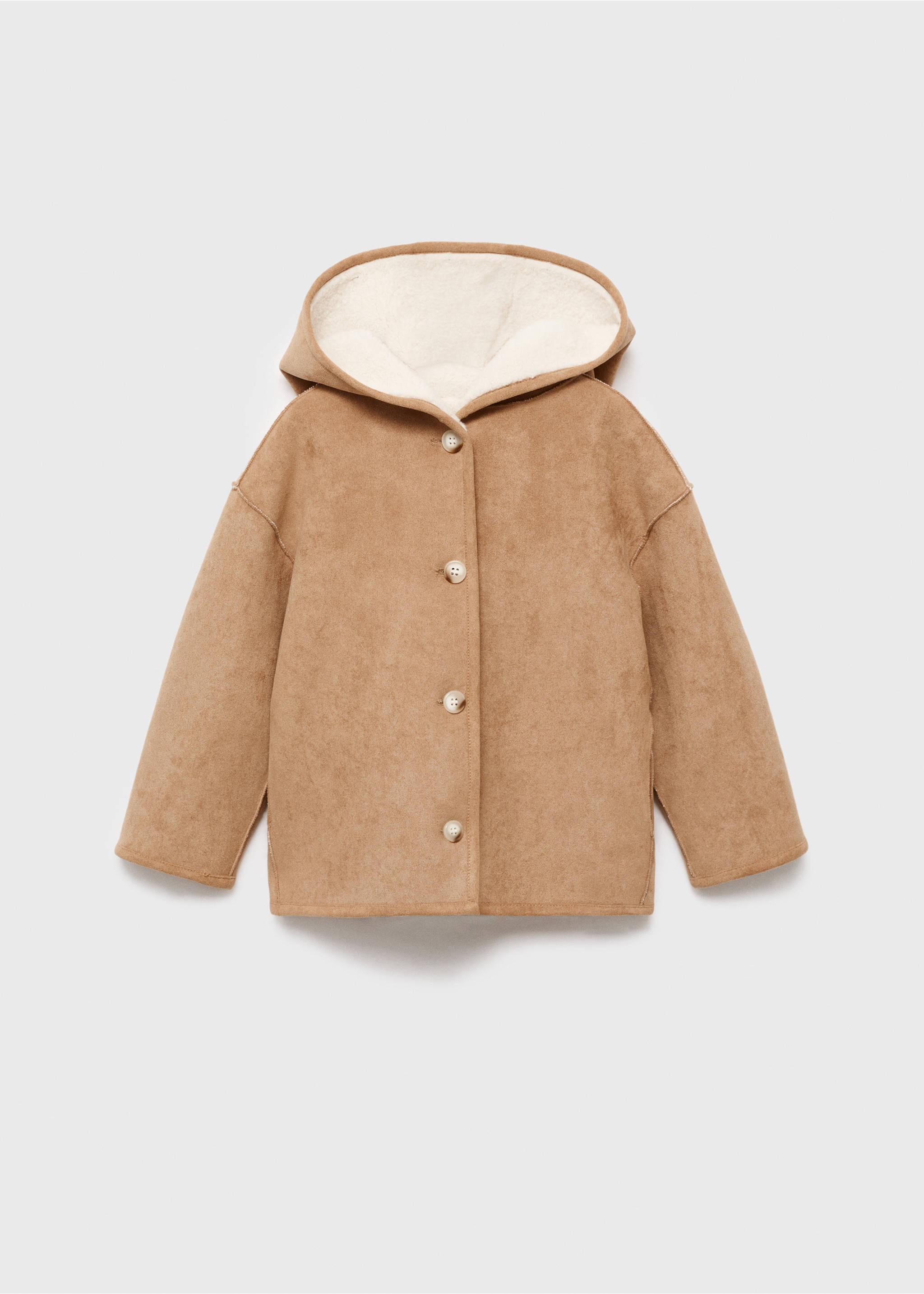 Manteau double face réversible effet mouton - Article sans modèle, Marron moyen. Ref: 17035150-00.