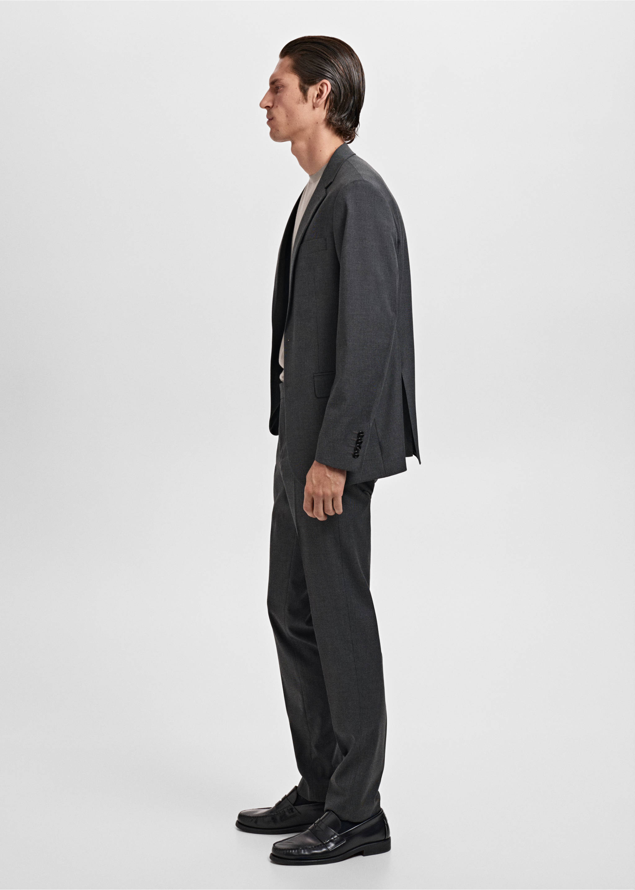 Milan slim-fit suit trousers - Details of the article 3, Dark Heather Grey. Ref: 17035153-00.