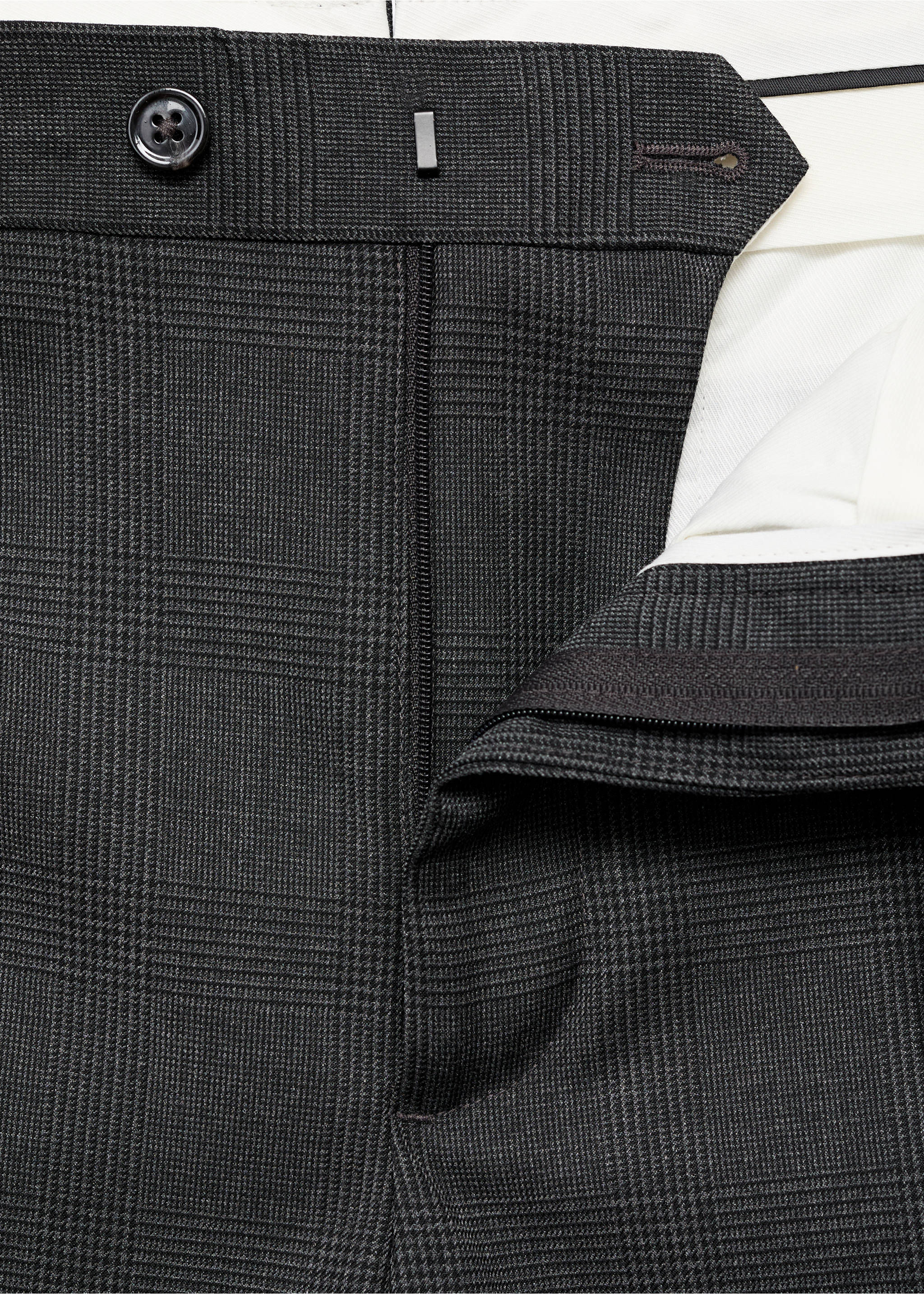 Milan slim-fit suit trousers - Details of the article 8, Dark Heather Grey. Ref: 17035153-00.