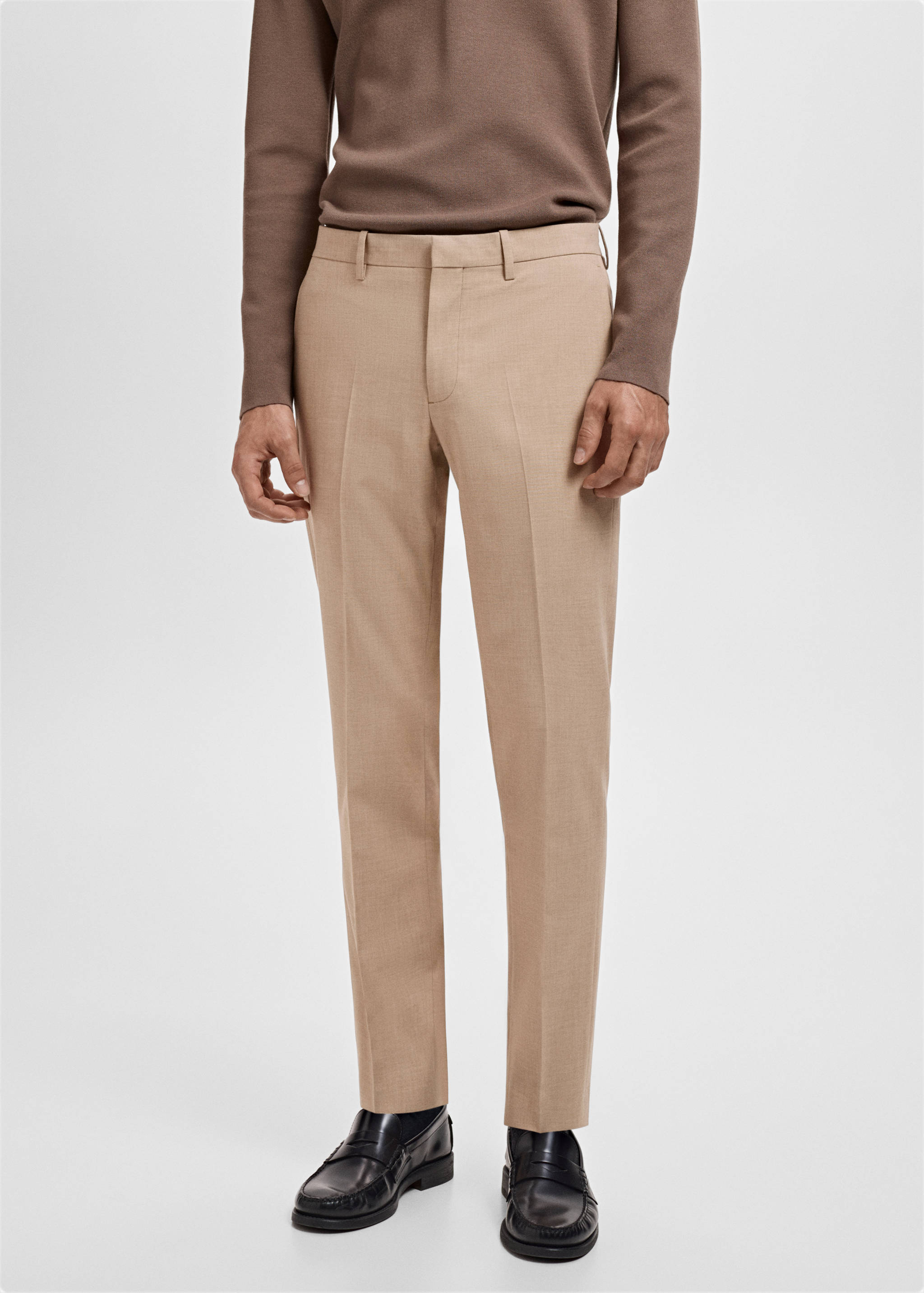 Paris slim-fit suit trousers - Medium plane